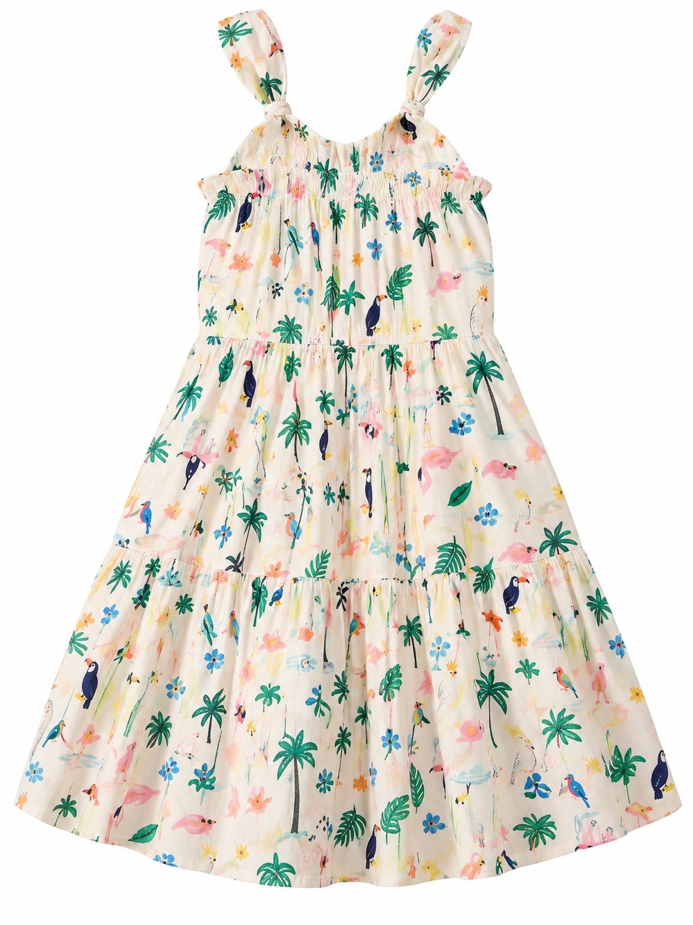 Hanna Andersson Girls Size 8 Tropical Print Halter Sundress Cotton